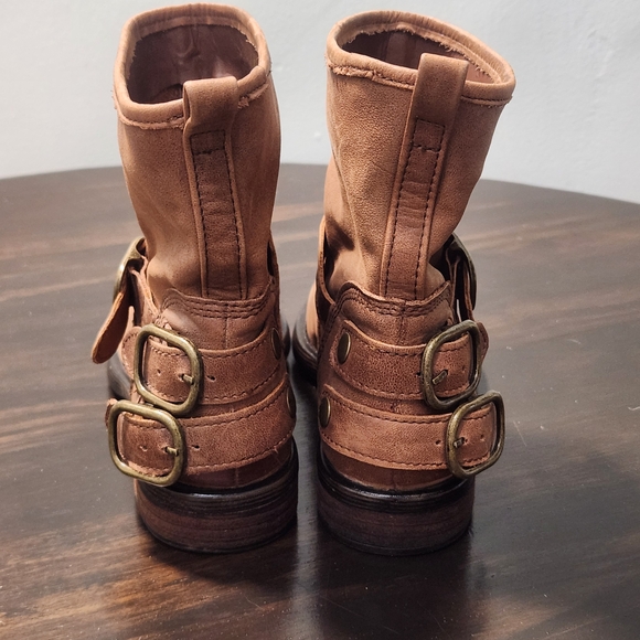 Lucky Brand Women's 6.5M Norton Brown Soft Leather Buckle Ankle Moto Biker Boots - Picture 4 of 11
